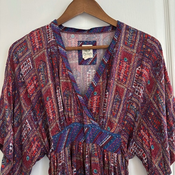 Anthropologie Tiny Dress Omina Kimono Geometric Print - Picture 3 of 10